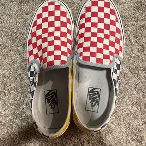 Multi Colored Slip On Vans